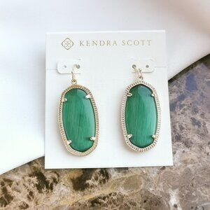 Kendra Scott | Gold Elle Green Cat's Eye Earrings